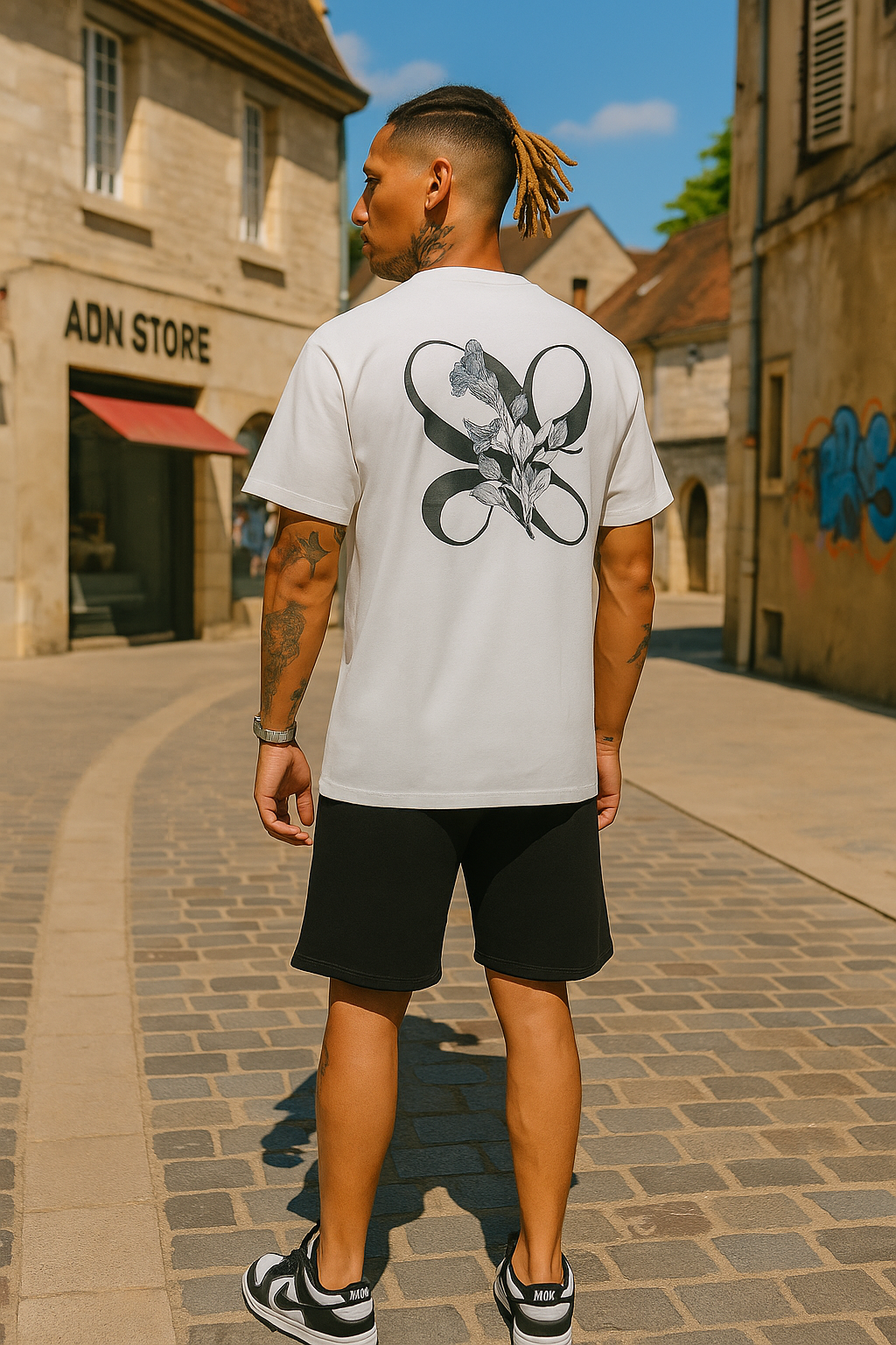 T-shirt Milano flore blanc – Style Urbain et Minimaliste