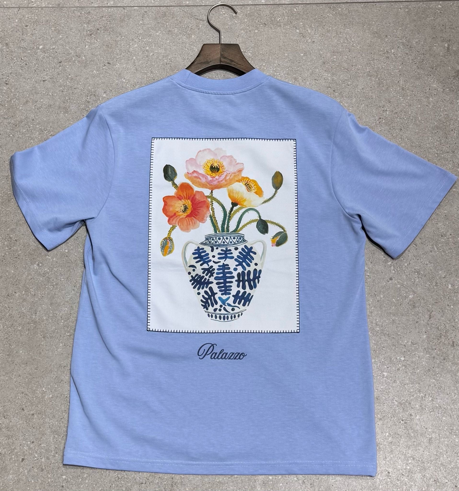 T-shirt Palazzo Flowers Bleu – Style Urbain et Minimaliste