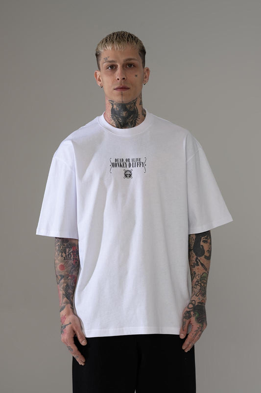 T-shirt Chapeau de paille le J Blanc - Manga