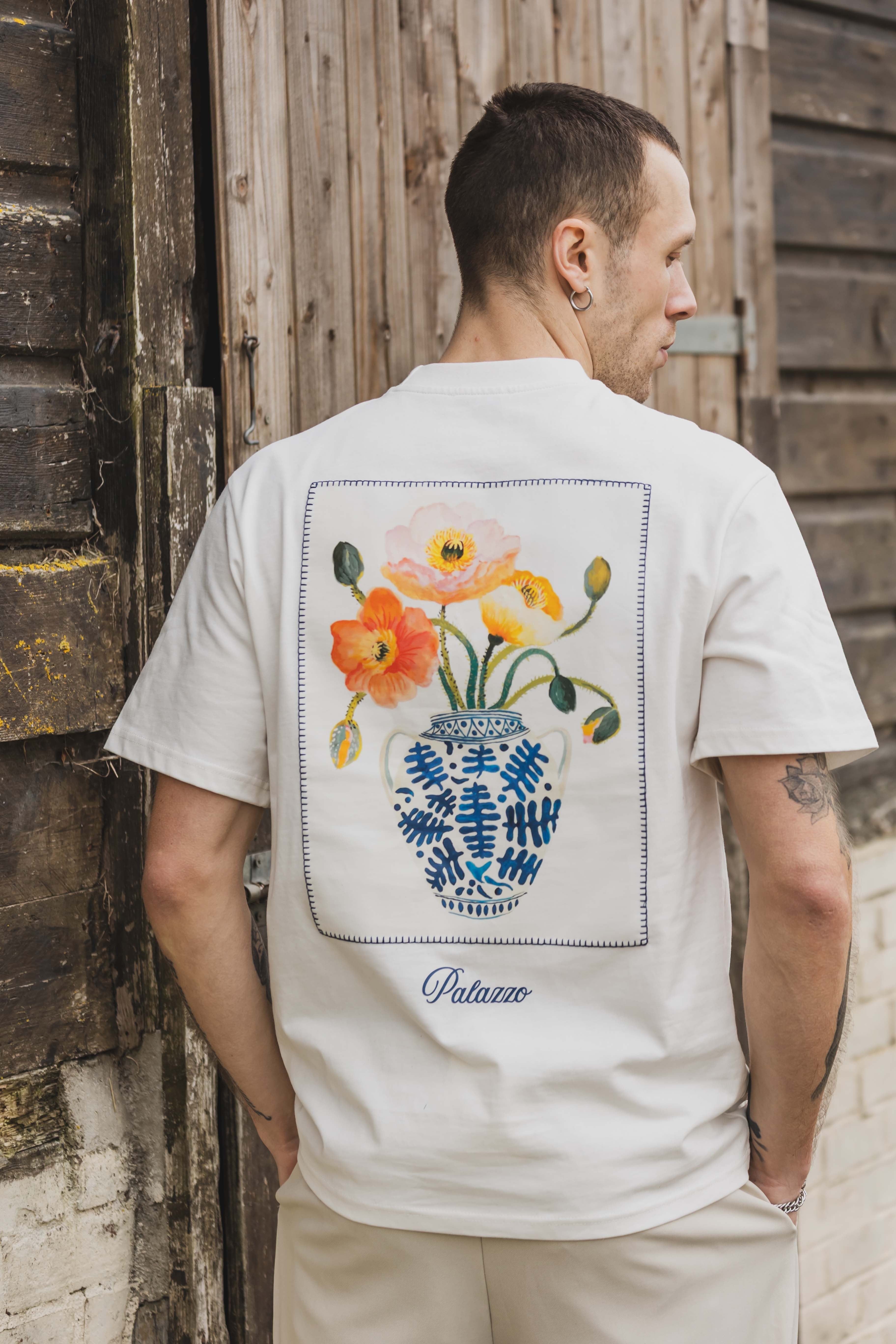 T-shirt Palazzo Flowers Blanc – Style Urbain et Minimaliste