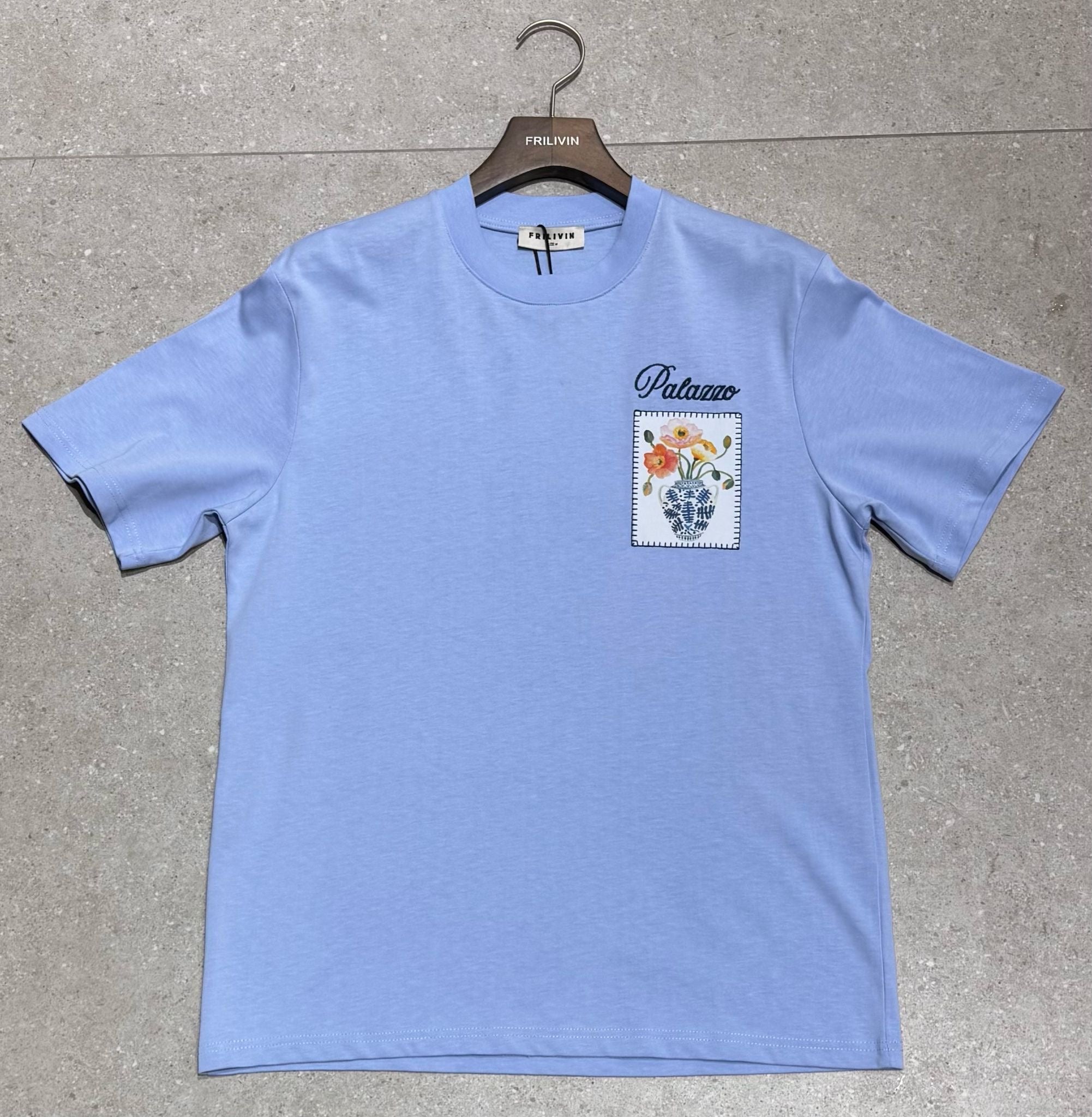 T-shirt Palazzo Flowers Bleu – Style Urbain et Minimaliste