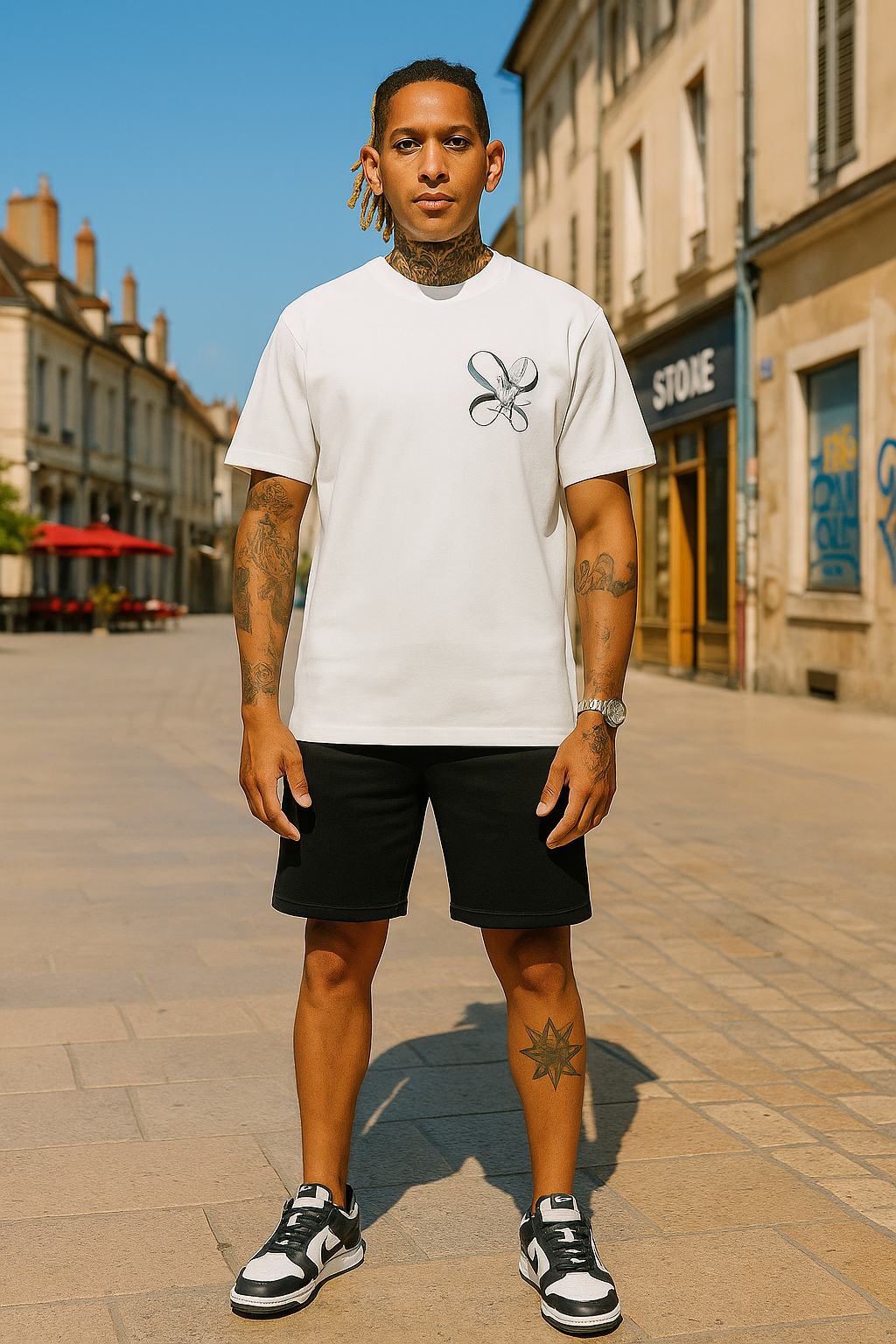 T-shirt Milano flore blanc – Style Urbain et Minimaliste