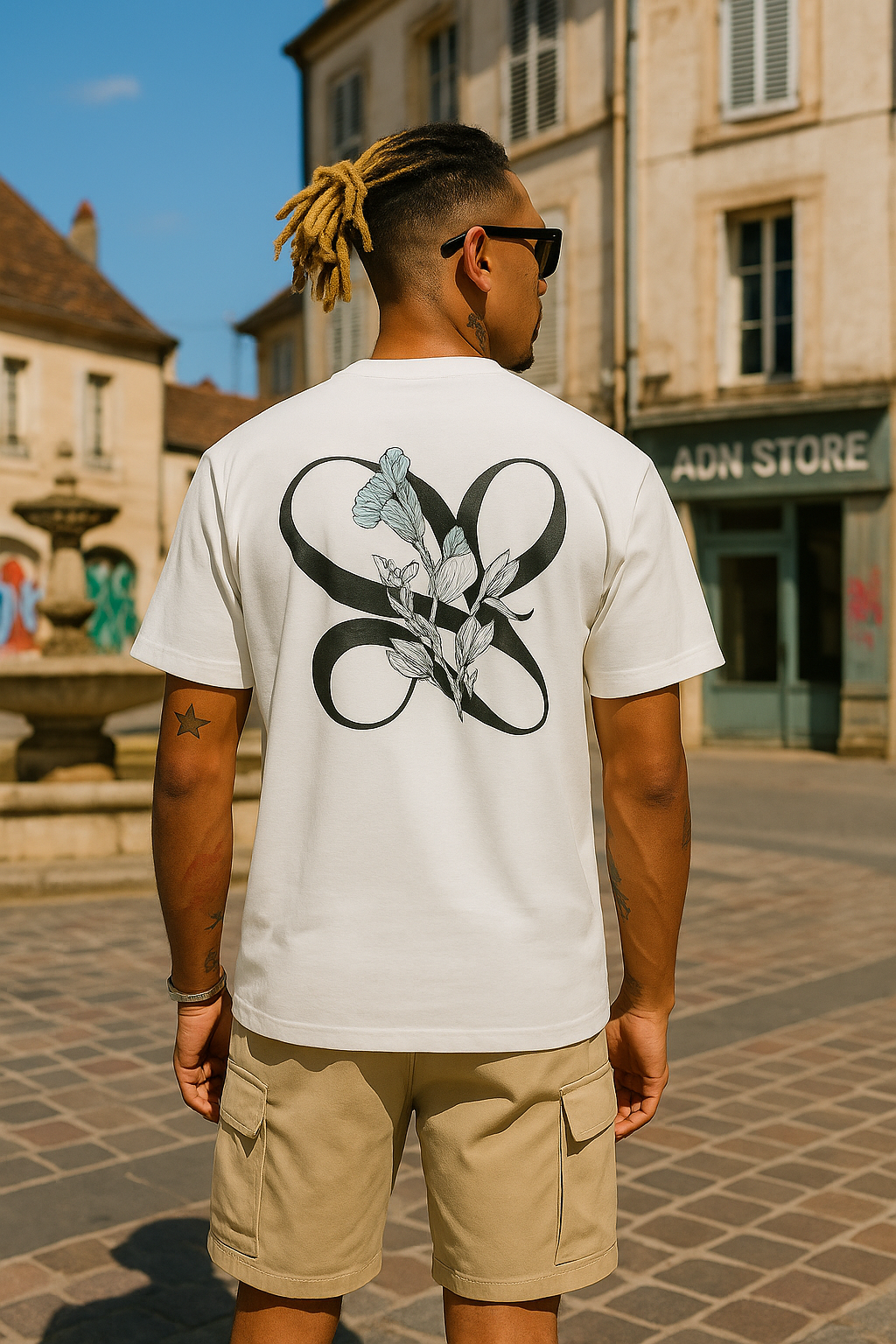 T-shirt Milano flore blanc – Style Urbain et Minimaliste