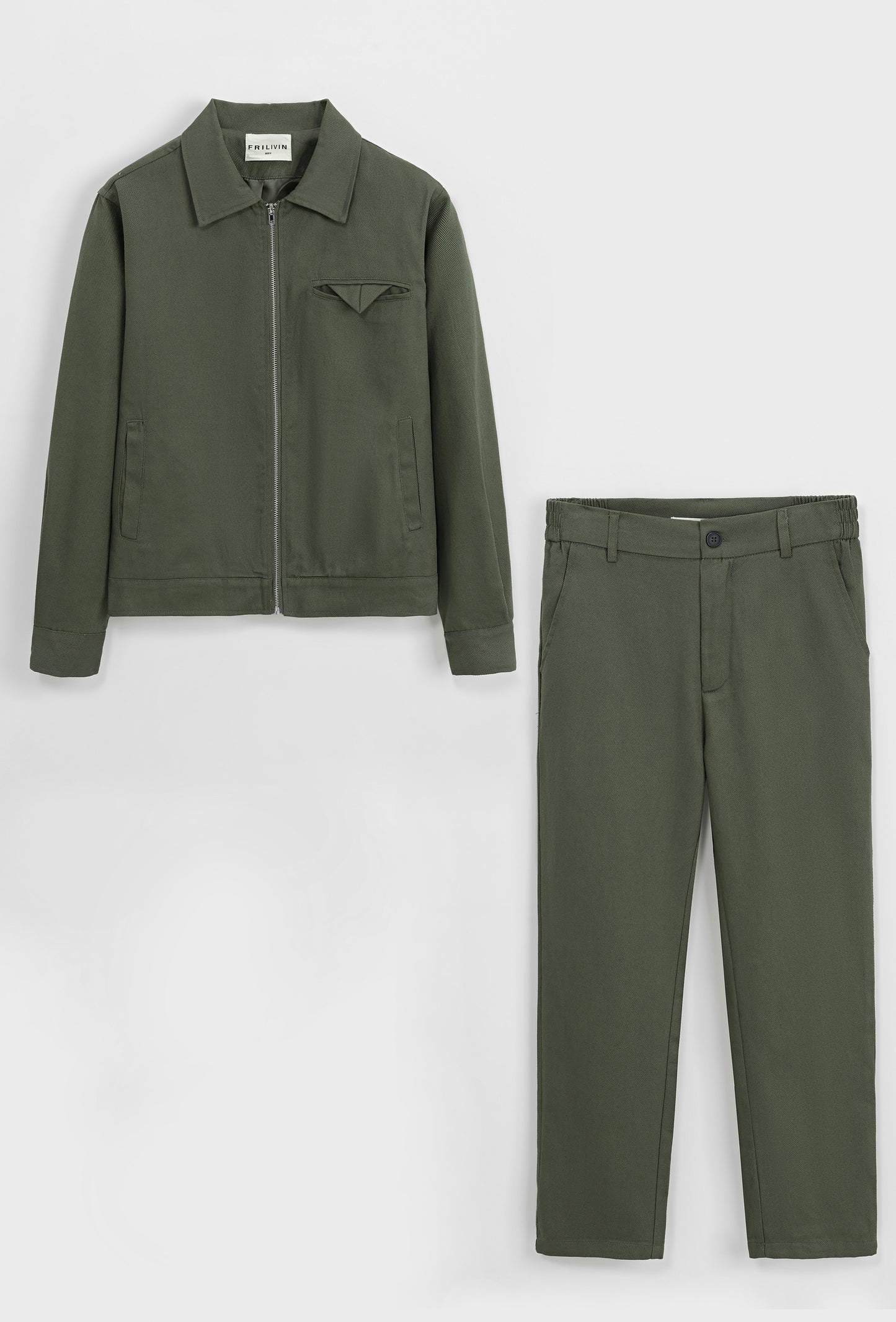 Ensemble MEHDI Vert Kaki – Flow discret & Prestance