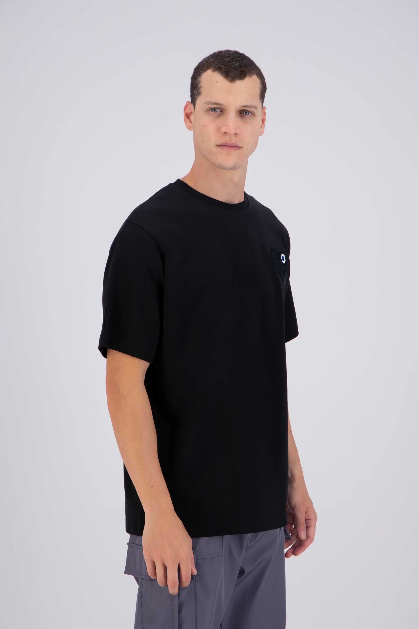 T-shirt LOVE Noir - Coeur brodé Noir