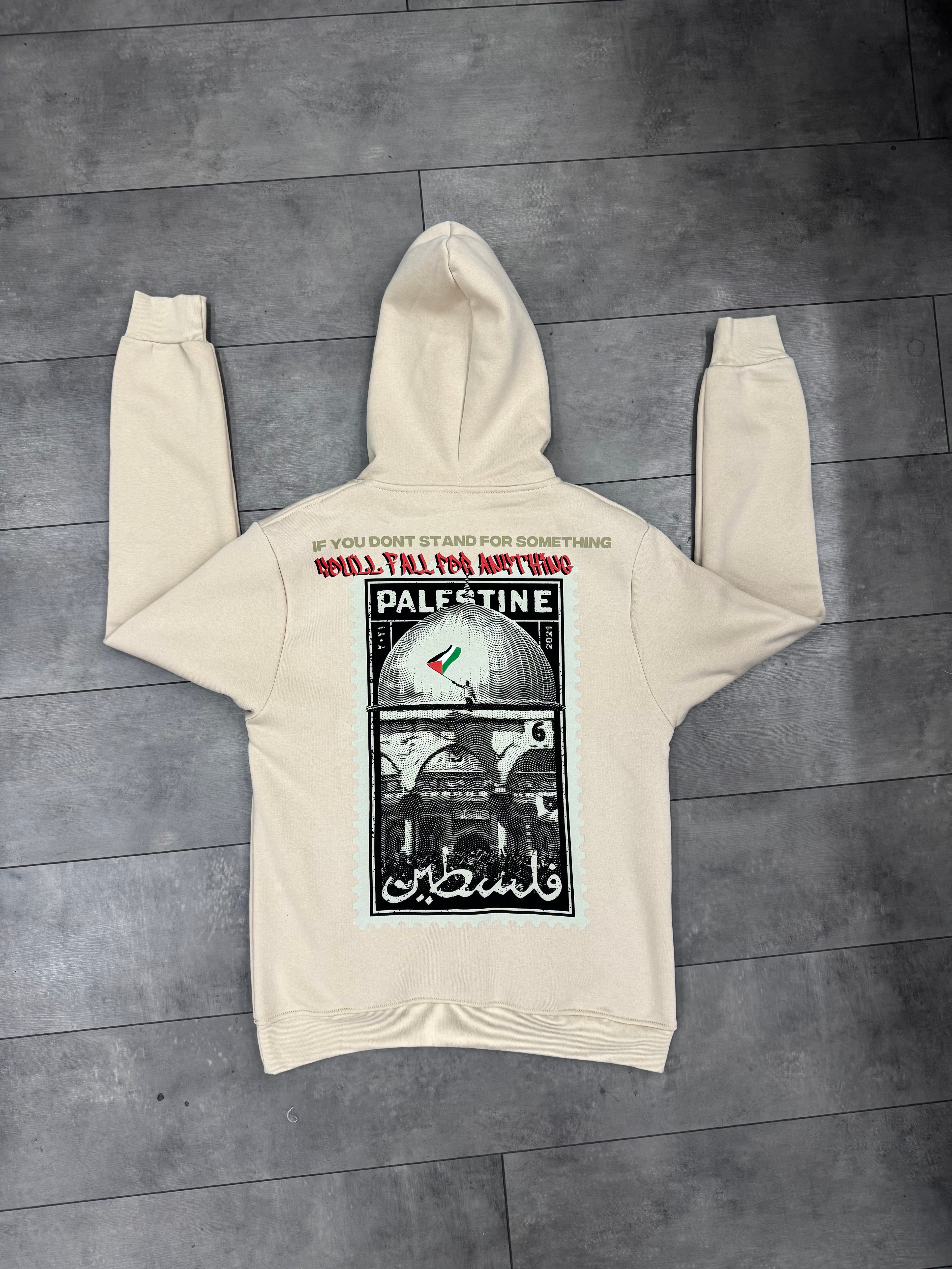 Sweat Palestine Beige - Hoodie Free et Message de paix