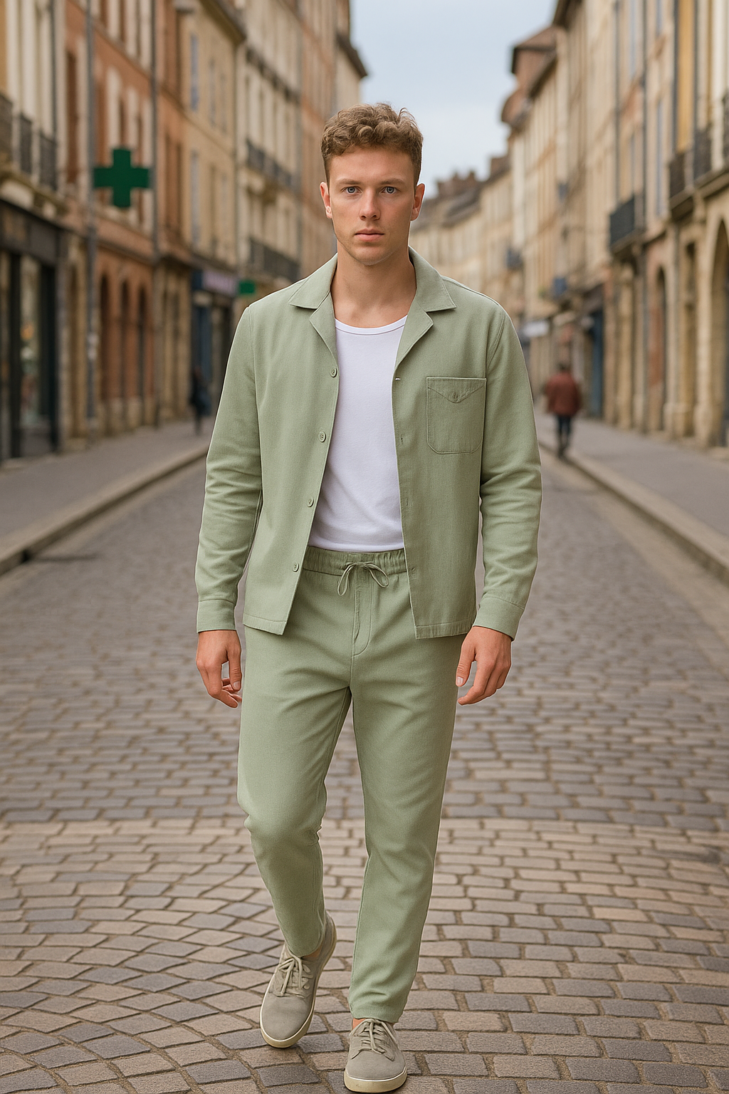 Ensemble Antonio Ferrara Vert – L’élégance à l’italienne