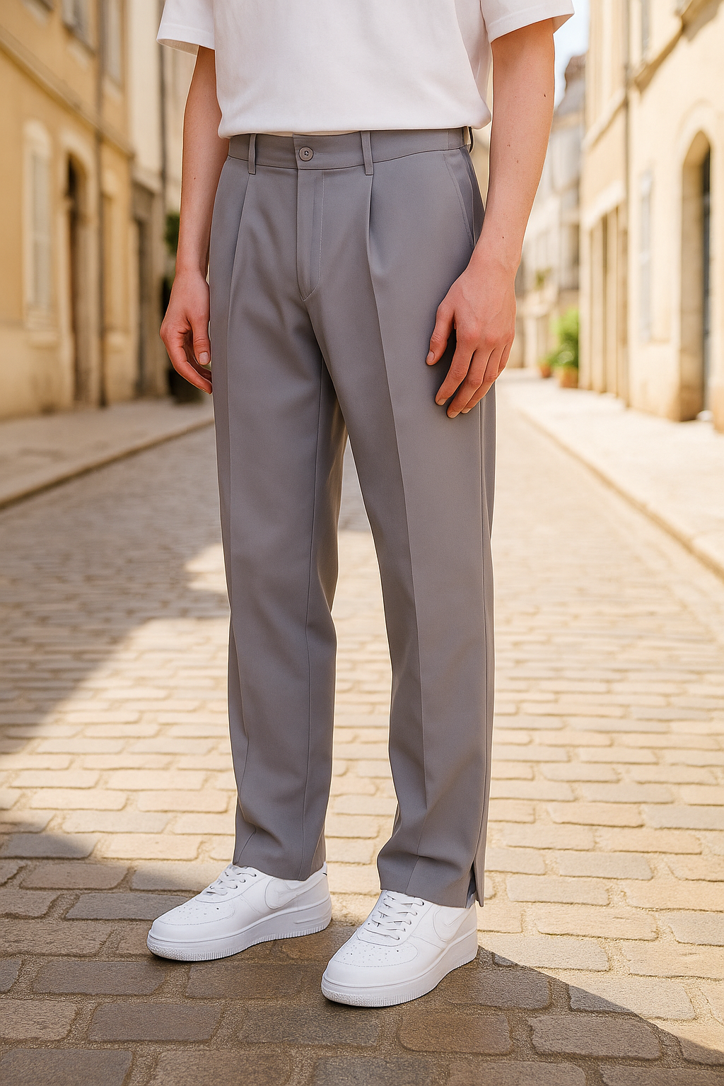Pantalon Brooklyn Gris – Street Clean, Coupe droite & Flow New-Yorkais