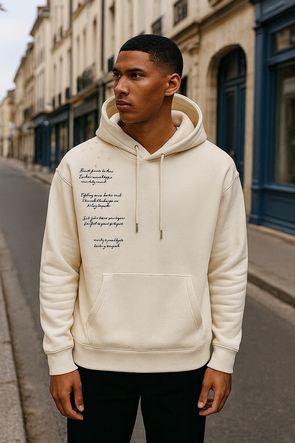 Sweat Script Beige - Hoodie Style et Motif lettres