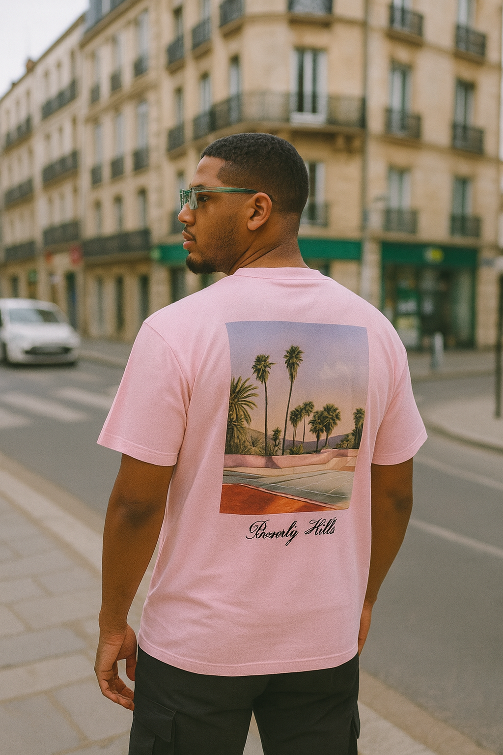 T-shirt Beverlly Hills Rose – Style Urbain et Minimaliste