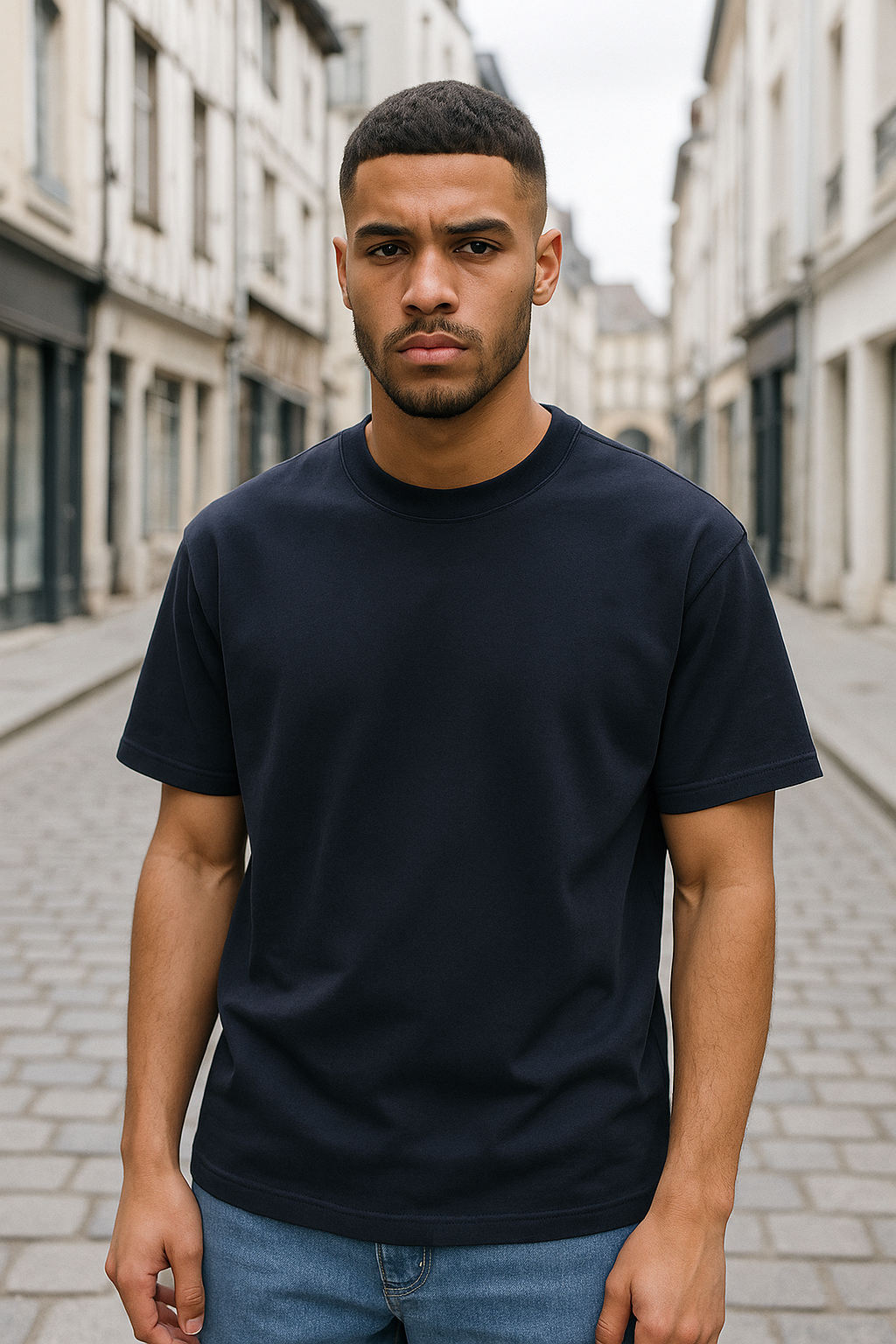 T-shirt Uni Bleu- Premium et Oversize