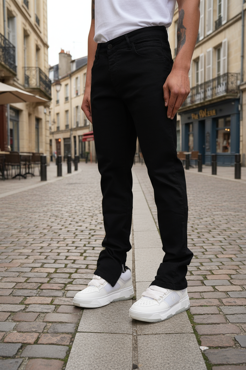 Jean Seattle Edition – Denim Noir Zippé Fit Slim