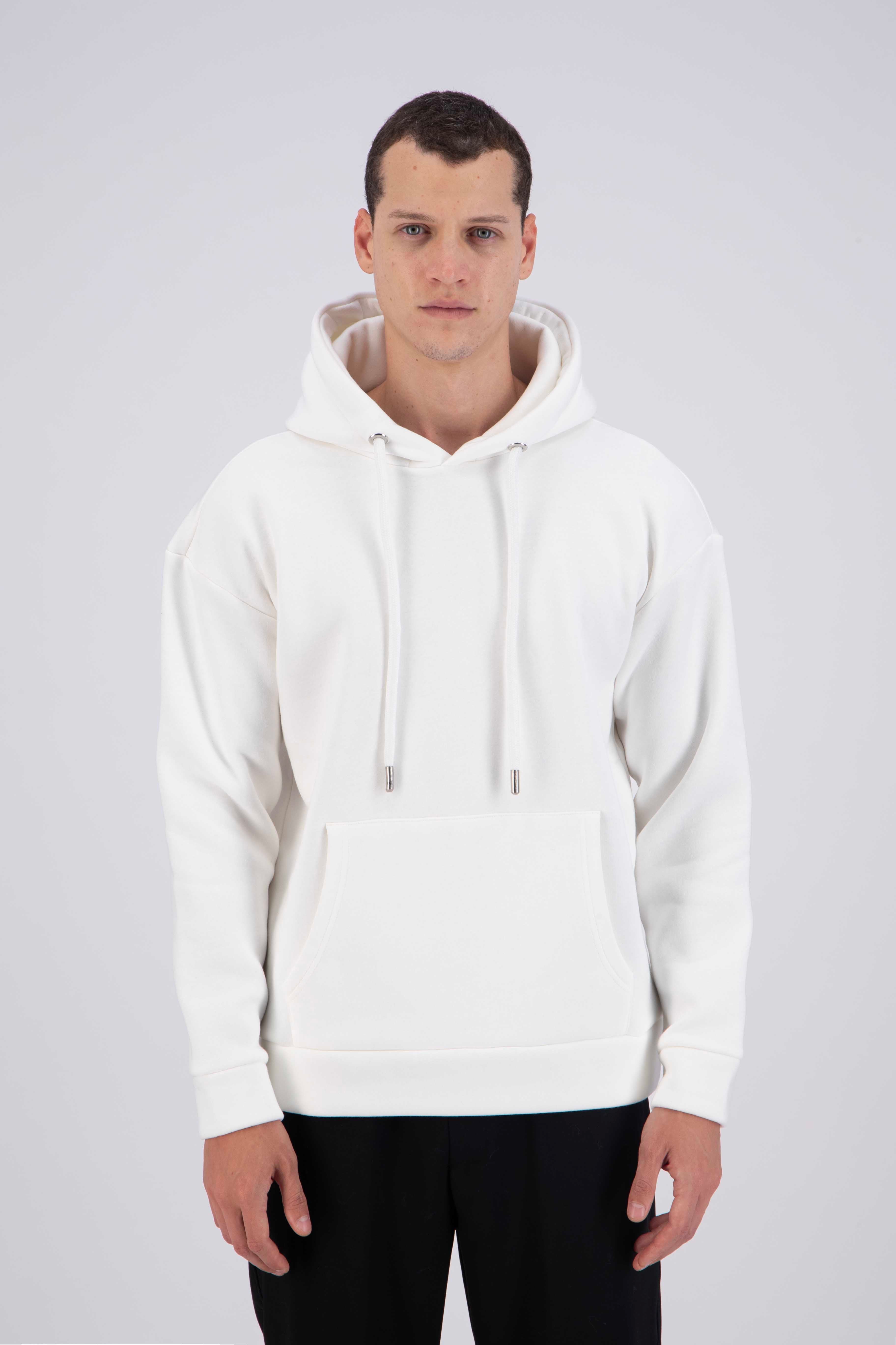 Sweat Uni Blanc Oversize – Simplicité Urbaine, Confort Premium