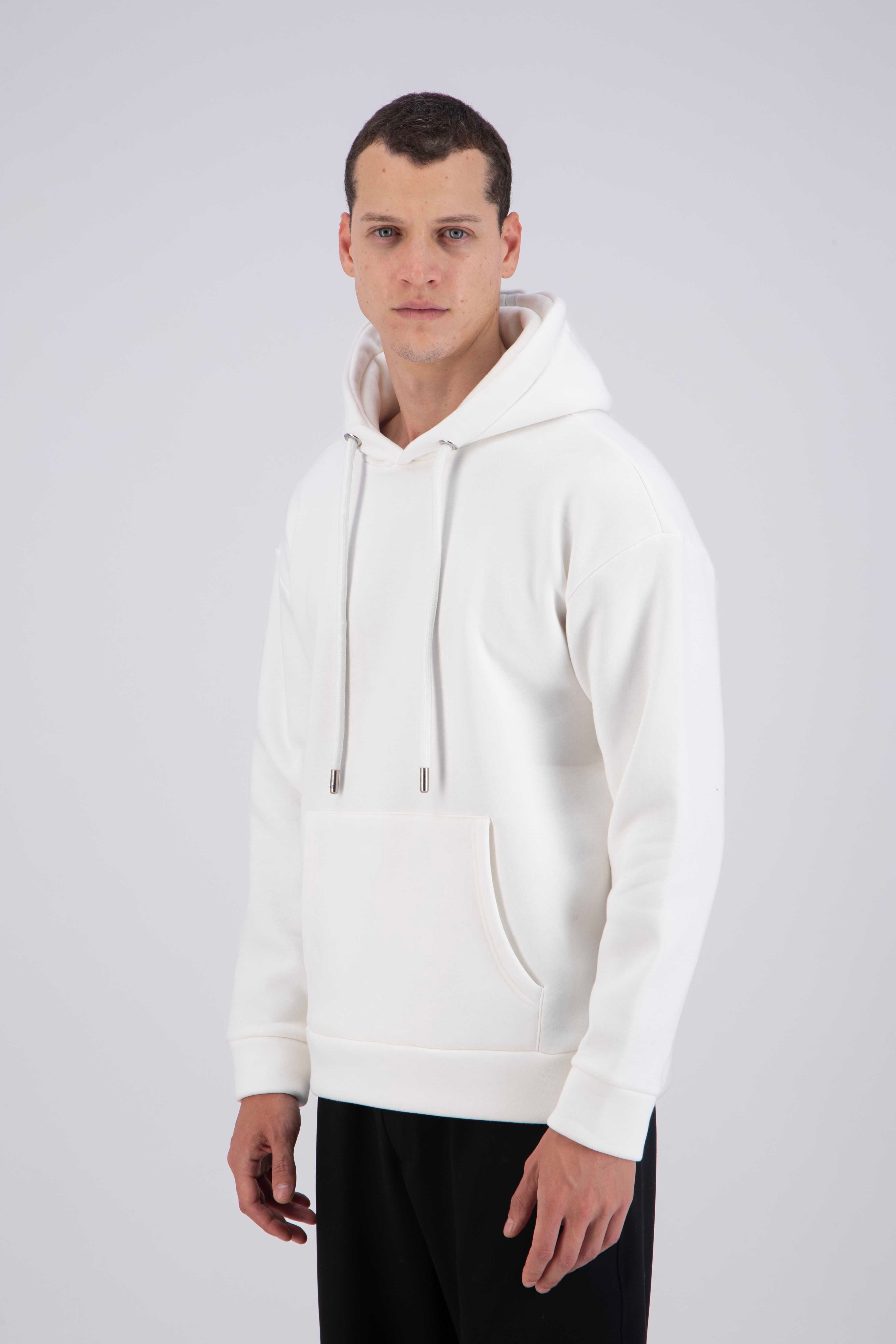 Sweat Uni Blanc Oversize – Simplicité Urbaine, Confort Premium