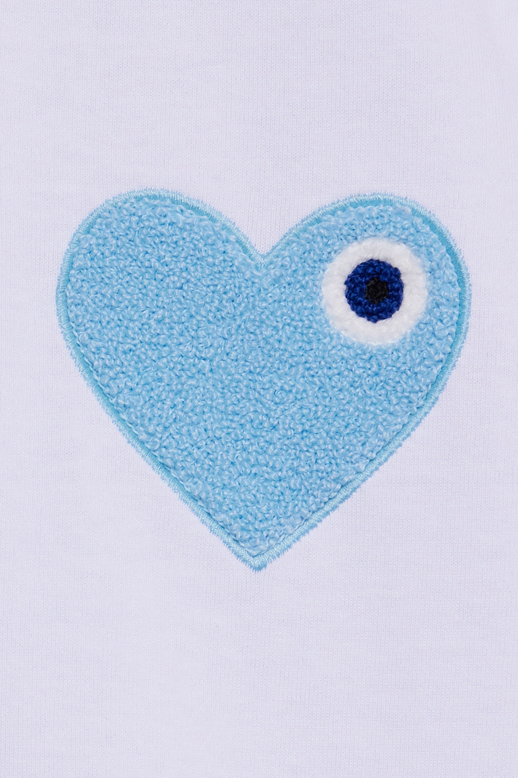 T-shirt LOVE Blanc - Coeur brodé Bleu