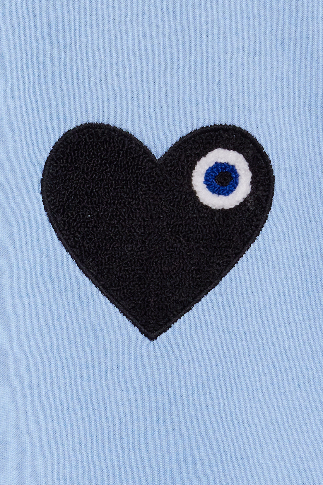T-shirt LOVE Bleu - Coeur brodé Antracite