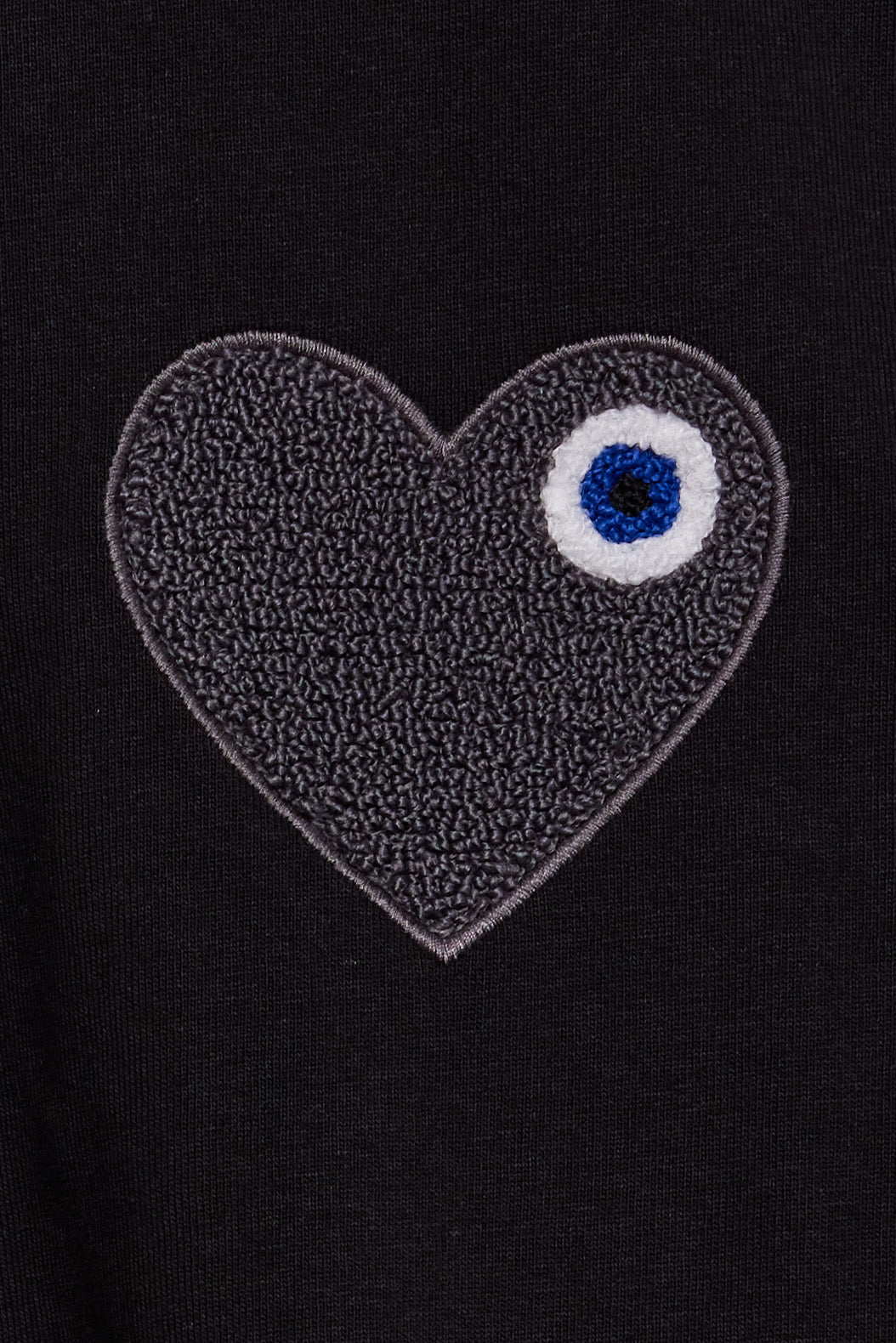 T-shirt LOVE Noir - Coeur brodé Antracite