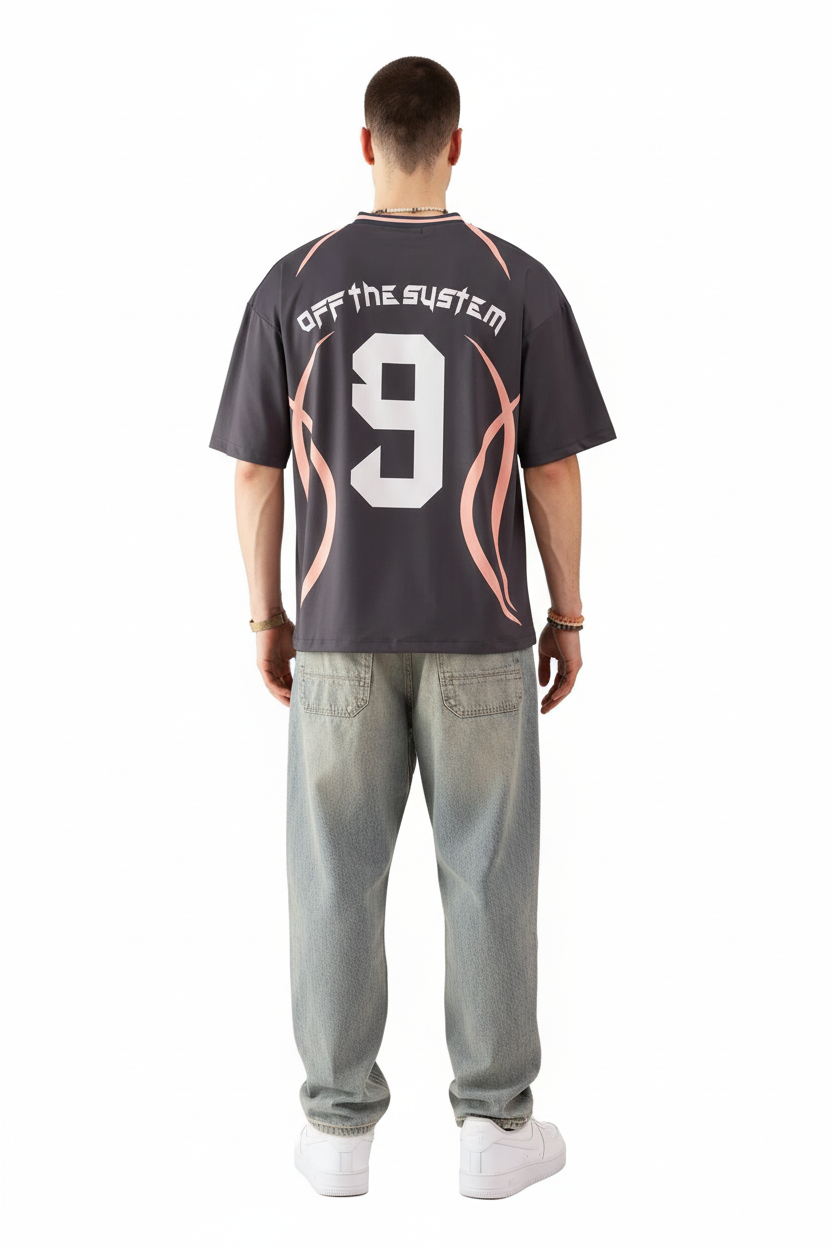 T-shirt Abstract Gris : Coupe Oversive & London Style