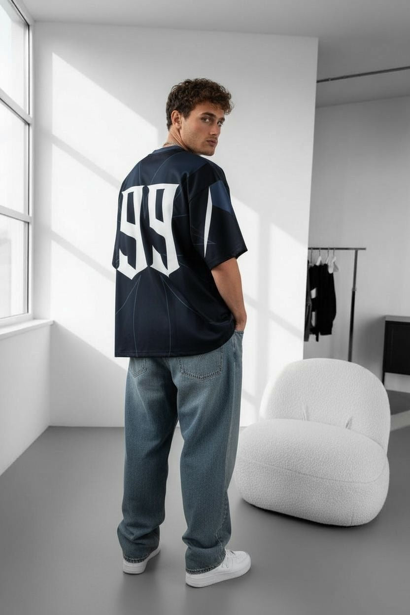 T-shirt 99 Noir & Gris : Coupe Oversive & London Style