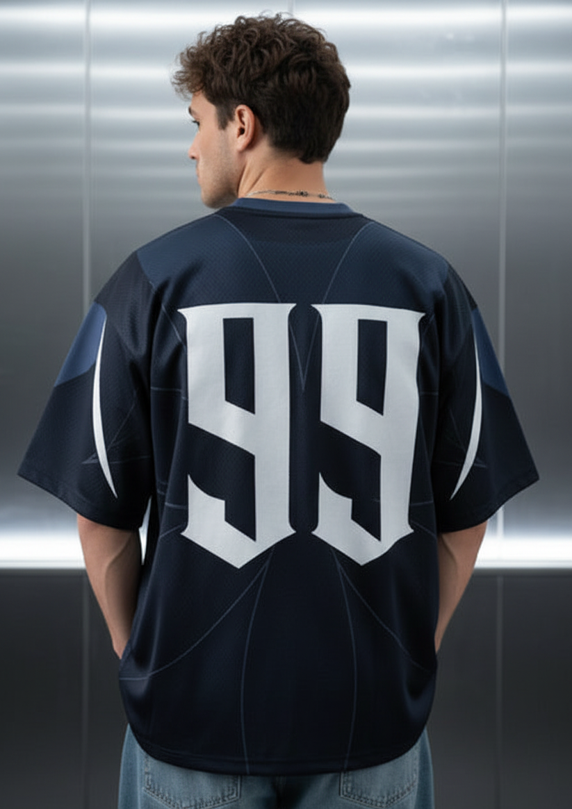 T-shirt 99 Noir & Gris : Coupe Oversive & London Style