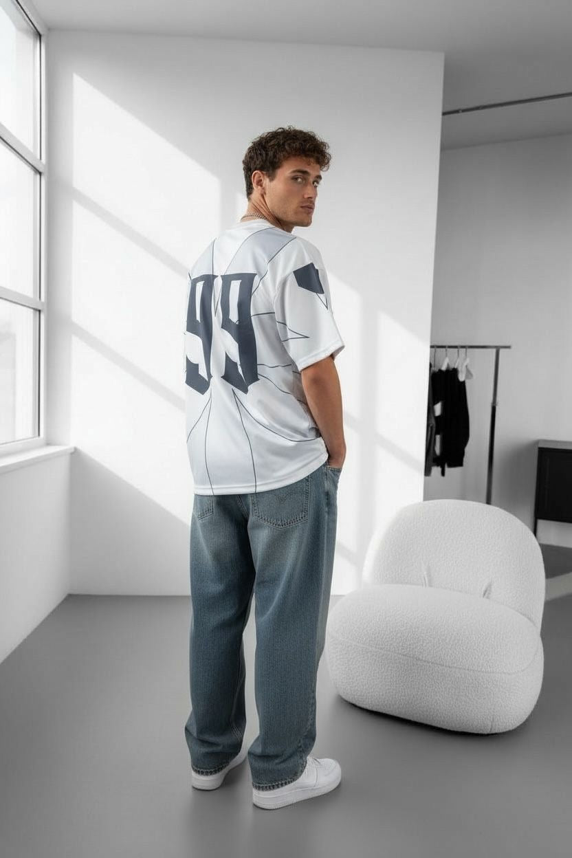 T-shirt 99 Gris & Noir : Coupe Oversive & London Style