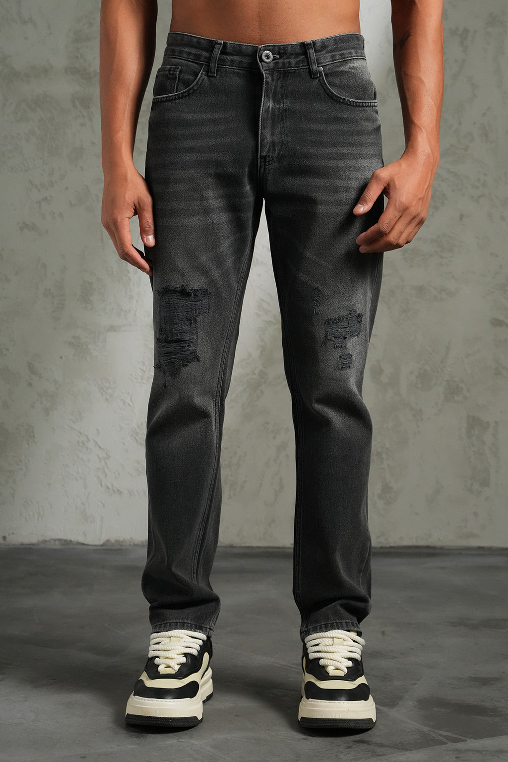 Jeans Orlando Noir : Coupe Droite & Denim Urbain