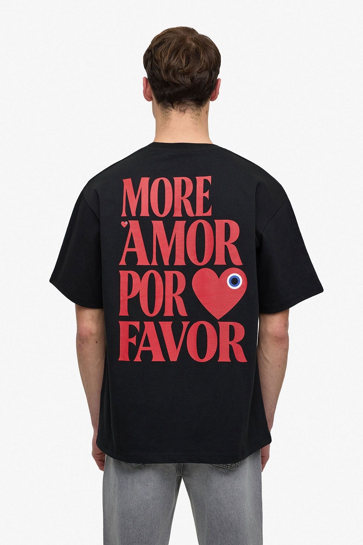 T-shirt More Amor Por Favor Noir : Coupe Oversize & Style Minimaliste