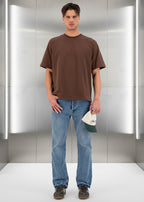 T-shirt LOVE Full marron : Coupe oversize
