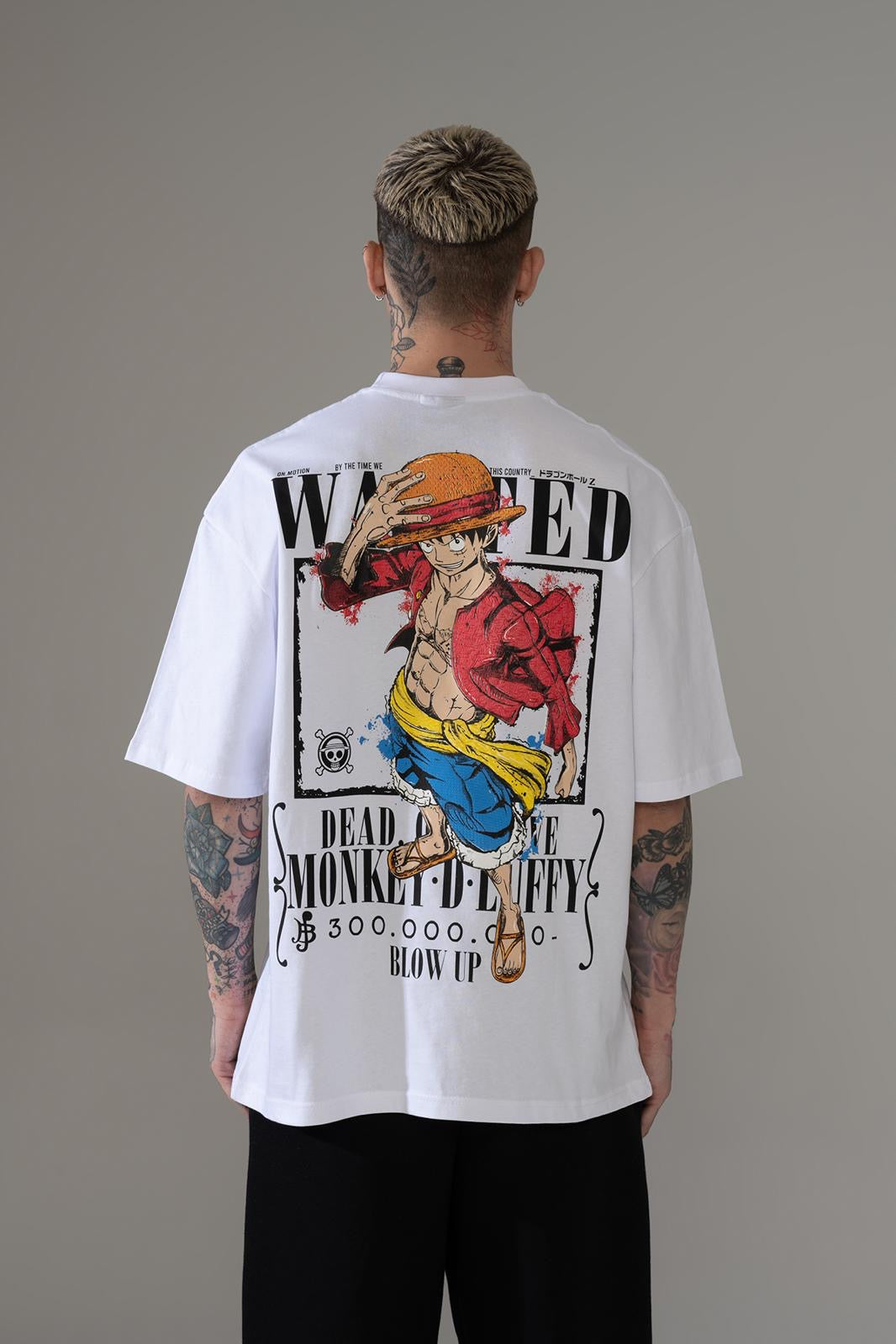 T-shirt Chapeau de paille le J Blanc - Manga