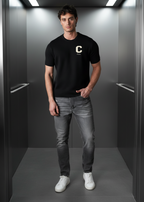 T-Shirt « C » Noir : Coupe Oversive & London Style