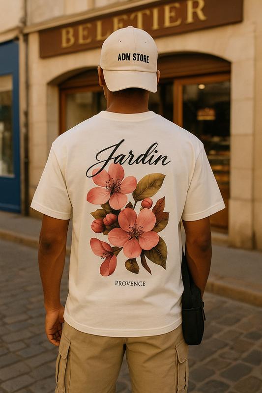 T-shirt Jardin provence Blanc – Style Urbain et Minimaliste
