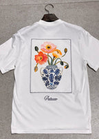 T-shirt Palazzo Flowers Blanc : Coupe droite & Style minimaliste