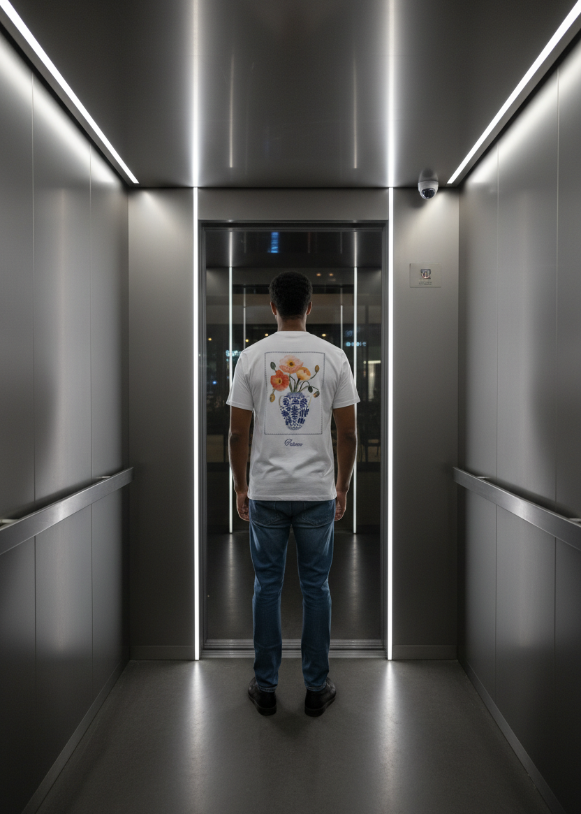 T-shirt Palazzo Flowers Blanc : Coupe droite & Style minimaliste