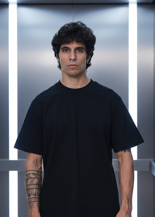 T-shirt Uni Noir : Oversize & Premium