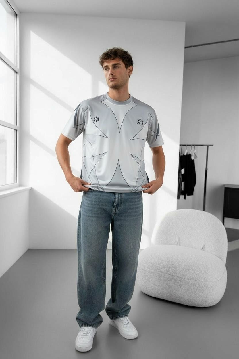 T-shirt 99 Gris & Noir : Coupe Oversive & London Style