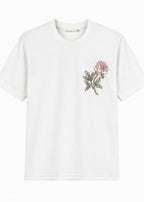 T-shirt Flowers Blanc : Coupe Oversize & Style Minimaliste