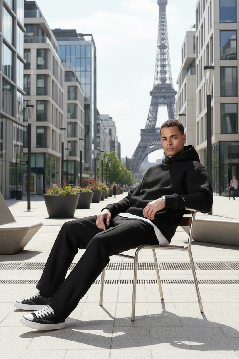 Ensemble Jogging Travis Scott Noire : Full black & Street