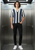 T-shirt St Tropez Blanc, Noir & Bleu : Coupe Oversive & London Style