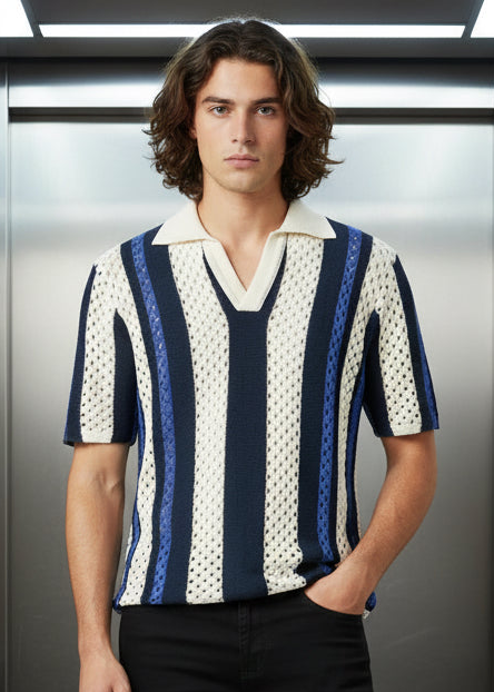 T-shirt St Tropez Blanc, Noir & Bleu : Coupe Oversive & London Style