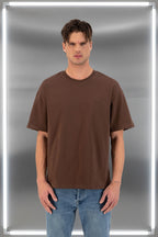T-shirt LOVE Full marron : Coupe oversize