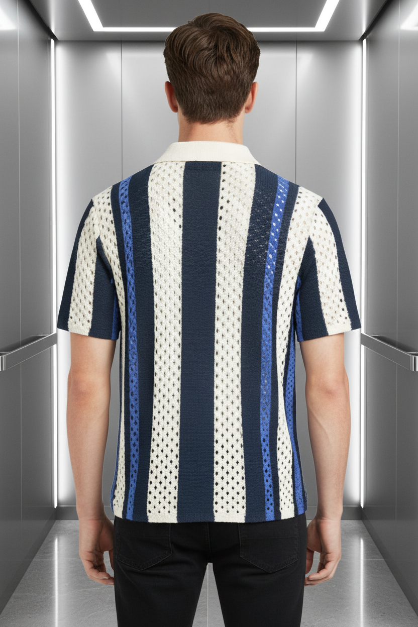 T-shirt St Tropez Blanc, Noir & Bleu : Coupe Oversive & London Style
