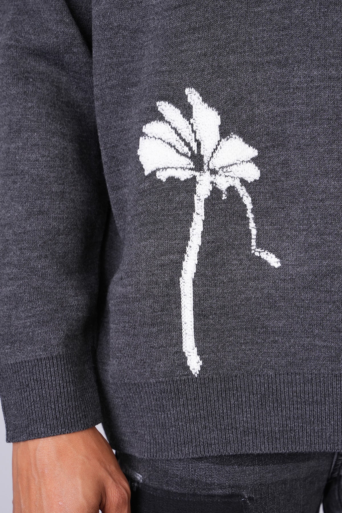Pull Cannes Gris : Coupe droite  & Code Fleur