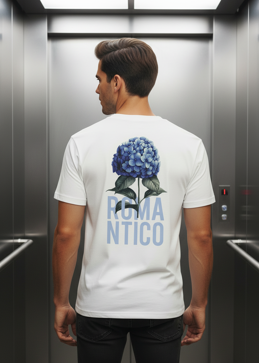 T-shirt Romantico Fleur Blanc : Coupe oversize & Style minimaliste
