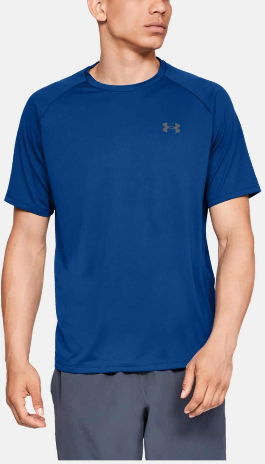 T-shirt Under Armor bleu electric logo gris