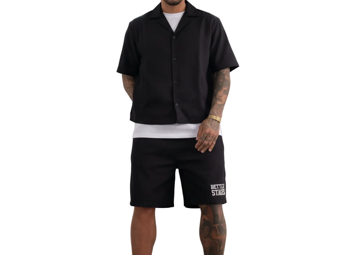 Ensemble Short Difficult Stages Noir : Oversize & Style London