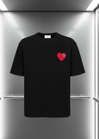 T-shirt LOVE Noir : Coupe oversize & Coeur Rouge