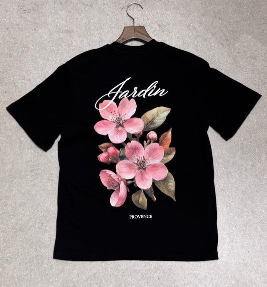 T-shirt Jardin provence Noir – Style Urbain et Minimaliste