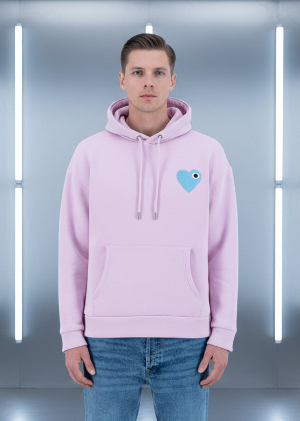 Sweat LOVE Rose : Coeur Bleu & Style minimaliste