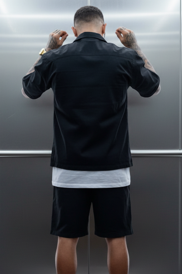 Ensemble Short Difficult Stages Noir : Oversize & Style London