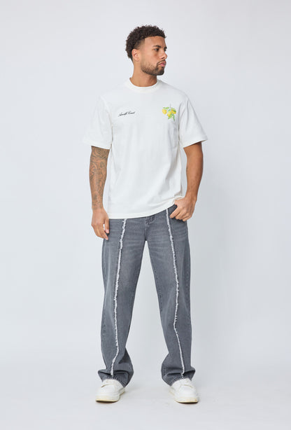 T-shirt Lemon Blanc – Style Urbain et Minimaliste